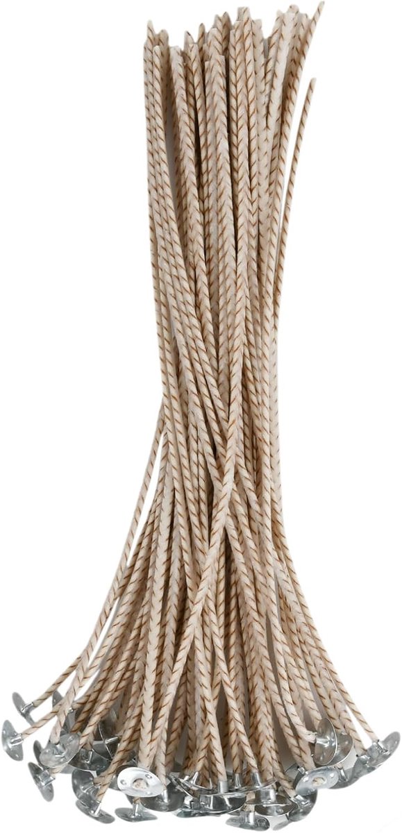 Lonten voor voorgewaxte kaarsen, lonten van gevlochten katoen, accessoires, natuurlijke lonten voor het maken van kaarsen DIY (20 cm)