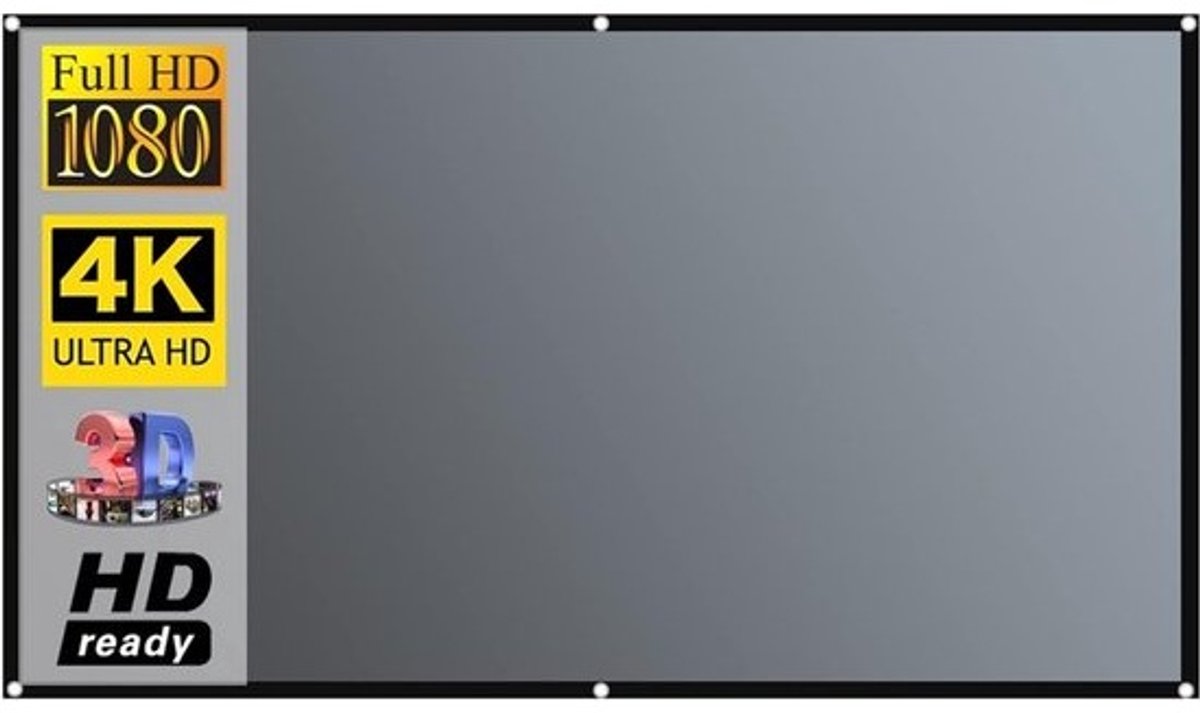 Projector Scherm - Projectiescherm - Thuisbioscoop - Metalen Anti Licht - 106 inch - Grijs