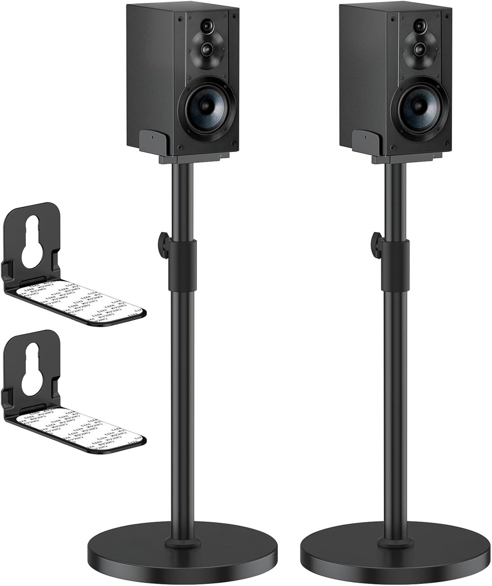Standaards voor Sony SS-CS5/SS-CS5M2/SA-RS5/SRS-RA3000 met soundbar-houders, hoogteverstelbaar van 74 cm–96 cm, aan beide zijden vastklembare standaards voor Sony luidsprekerstandaards