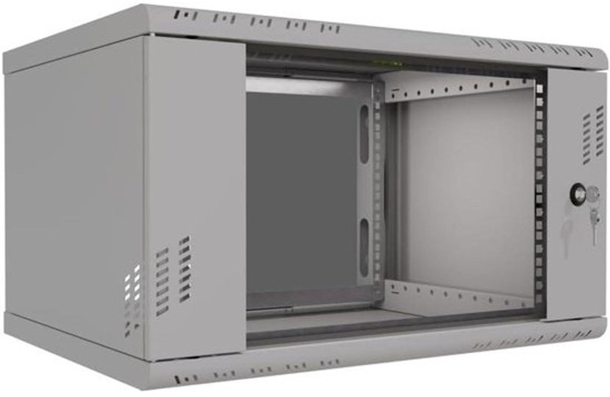 Serverkast Rack - Netwerkkast Kast - Apparatuur Opbergen - Snelle Montage - 6U 450mm - Grijs