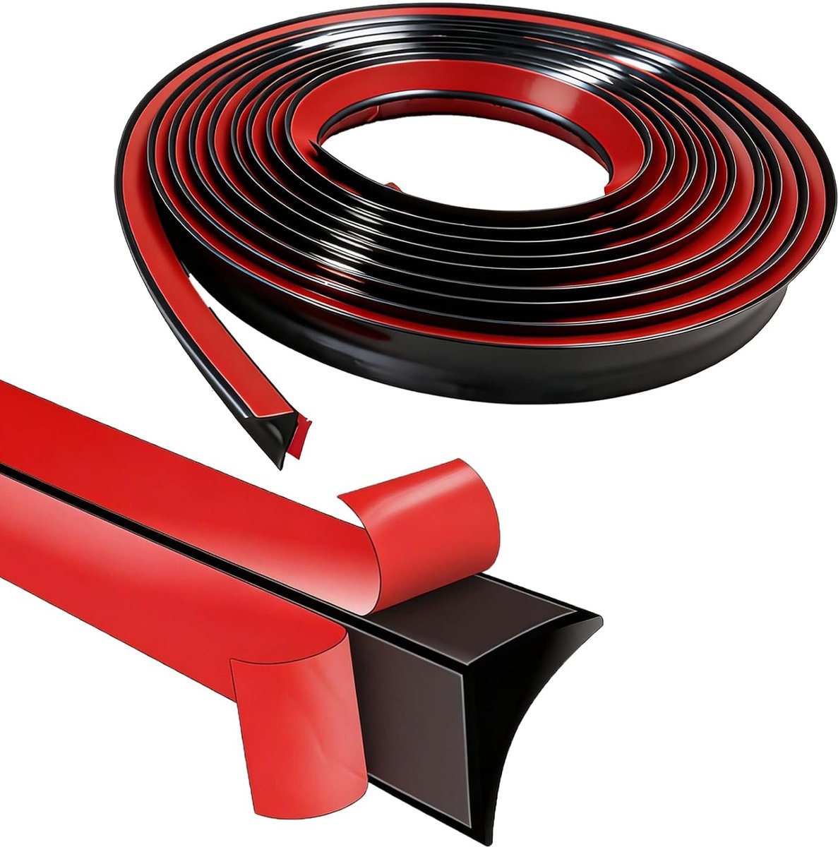 4M hoeklijst, zelfklevend, zwart, zelfklevende afsluitlijst | Keukenafsluitlijst 15 mm x 15 mm voor keuken, woonkamer, deuren, ramen, badkamer