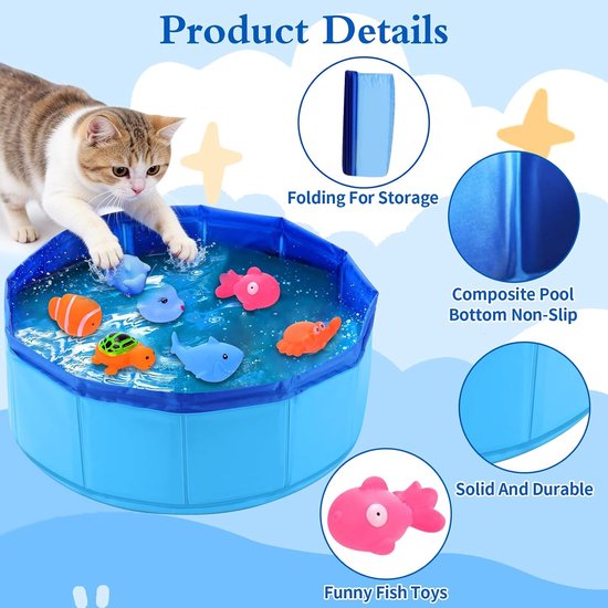 Kattenzwembad voor katten, 30 × 10 cm, klein kinderbadje voor katten, kattenzwembad voor katten, mini-zwembad voor katten, zwembad voor honden om te baden en te spelen — afbeelding 3