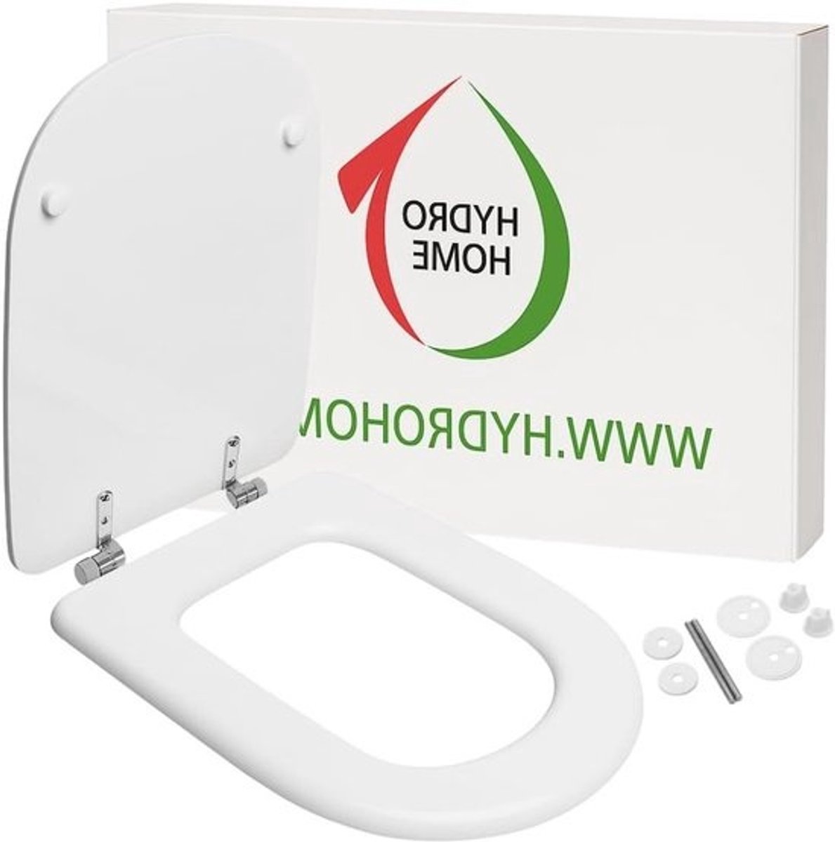 Toiletbril - WC-bril - Badkamer - Gelakt hout - 44x36 cm - Wit