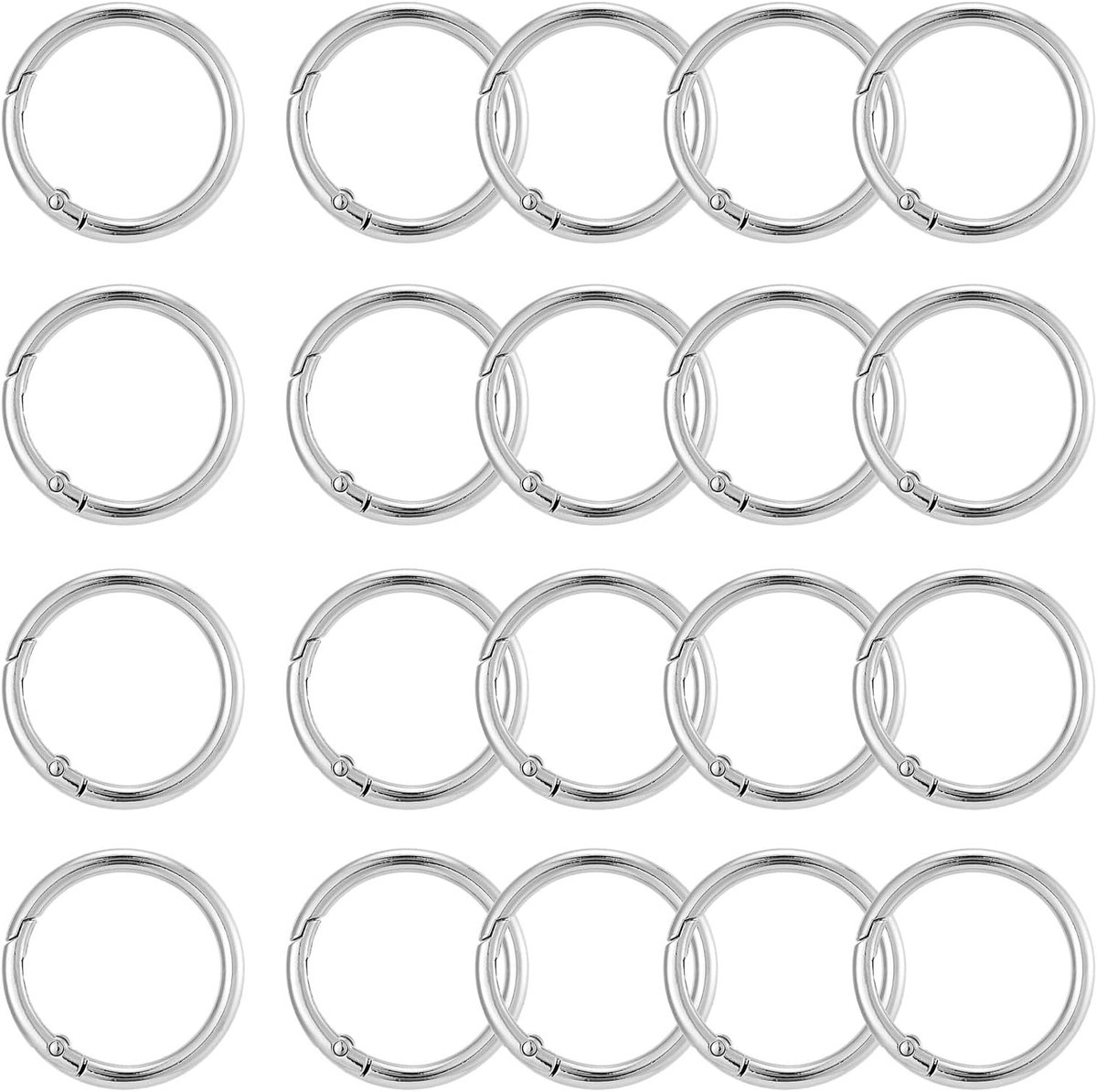 Karabijnhaken met ontspanningsveer ring van metaal voor handtassen, sleutelhangers, portemonnees, tassen