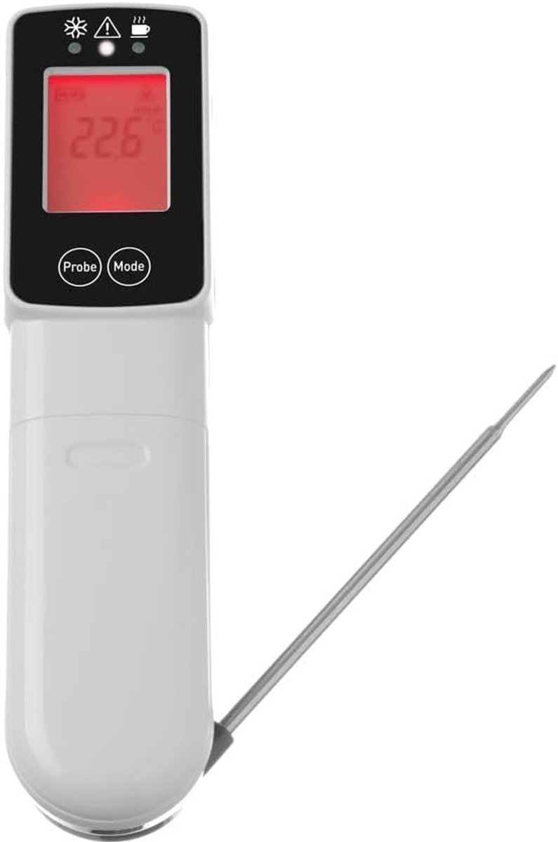 Infrarood thermometer met sonde - Lichtgrijs - -60/350˚C - 39x53x(H)158 mm