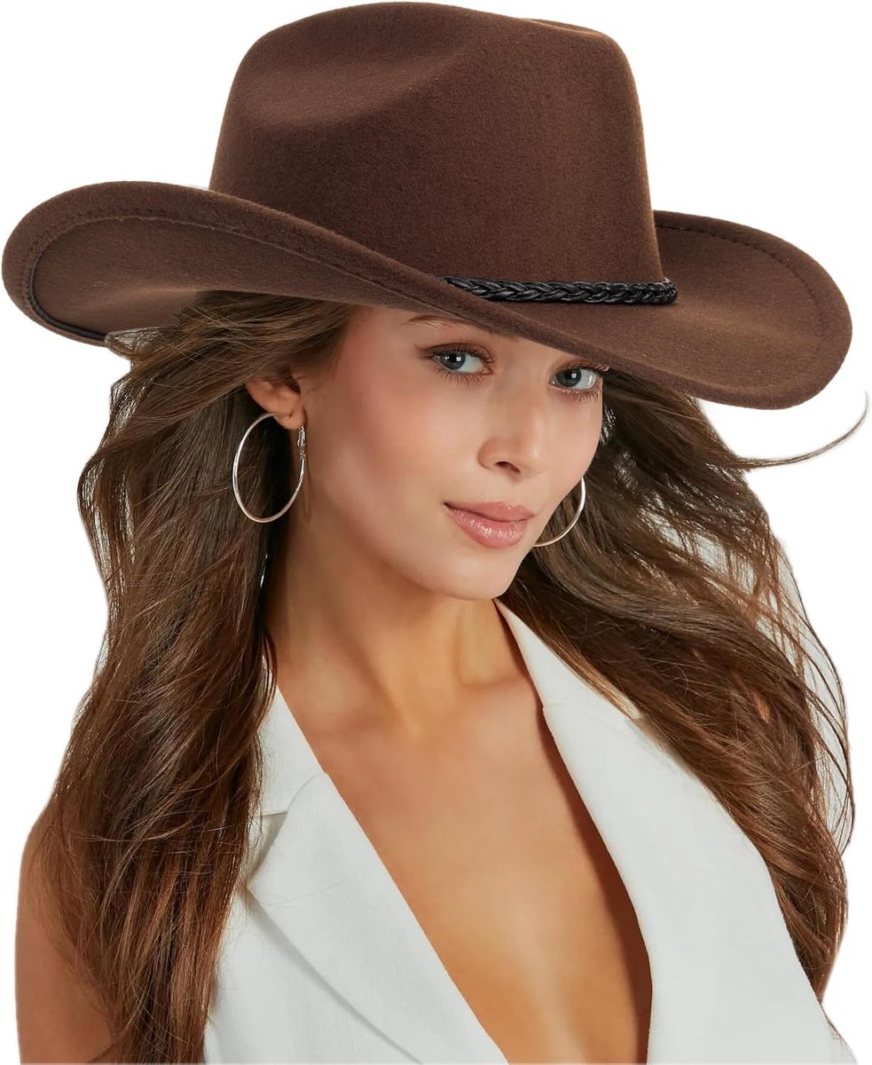 Cowboyhoed voor mannen en vrouwen, klassieke oprolbare Fedora-hoed Panamahoed