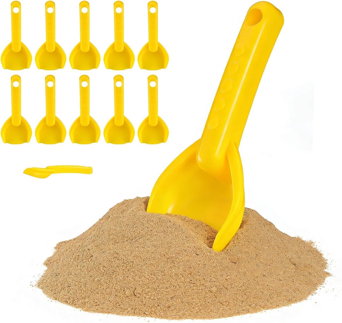12 stuks zandschoppen voor kinderen, 17,8 cm kunststof strandspeelgoedset, ideaal voor zandbak en familieactiviteiten