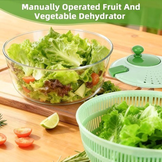 Salade Centrifuge met Deksel - Effectief Drogen van Groenten — afbeelding 3