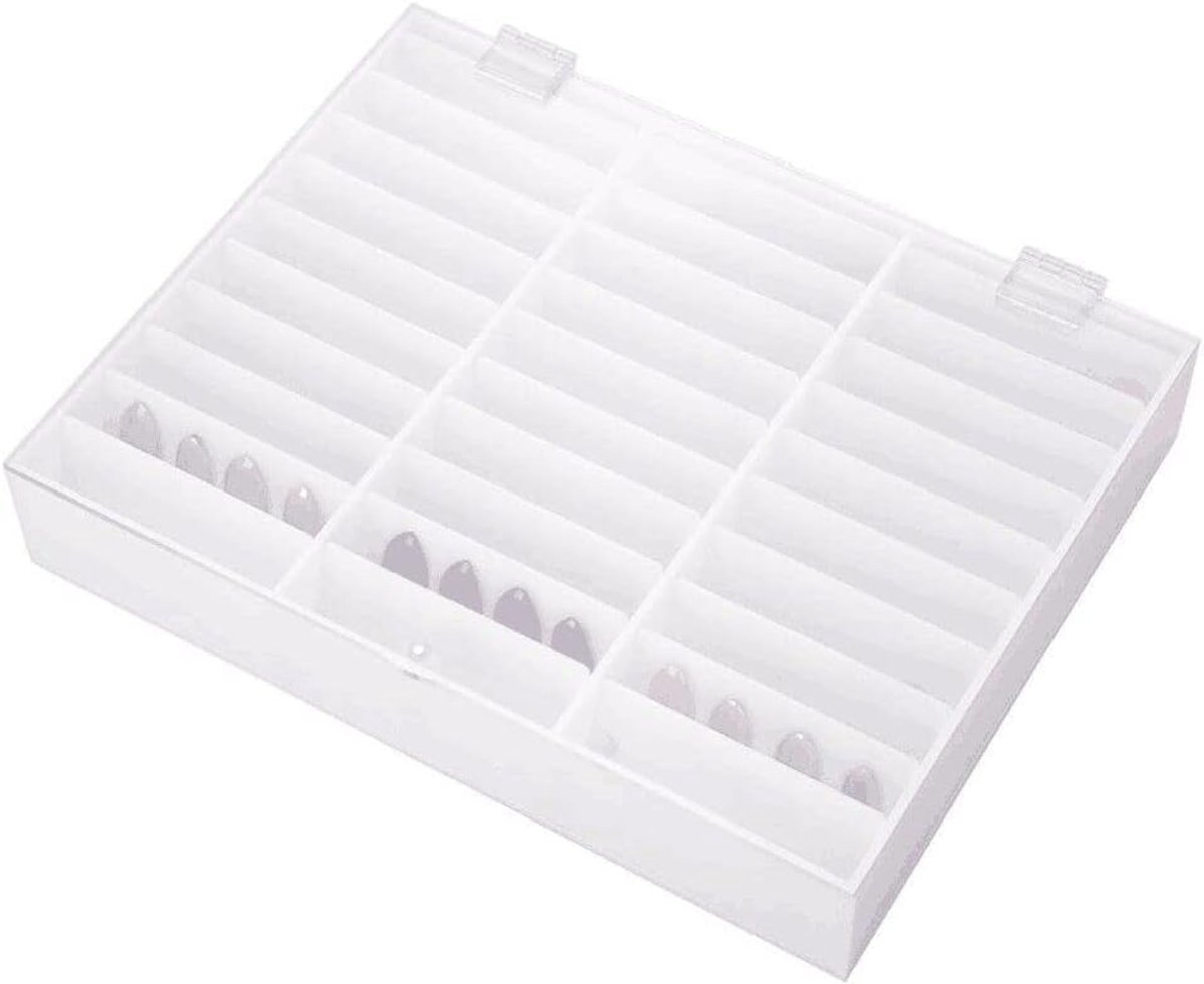 Dailygoods- Opbergdoos 30 Gaten - Opbergdoos voor Nail Art - Opbergdoos voor Decoraties - Lichtgewicht - Duurzaam Hard Plastic - Compact - Opbergconta