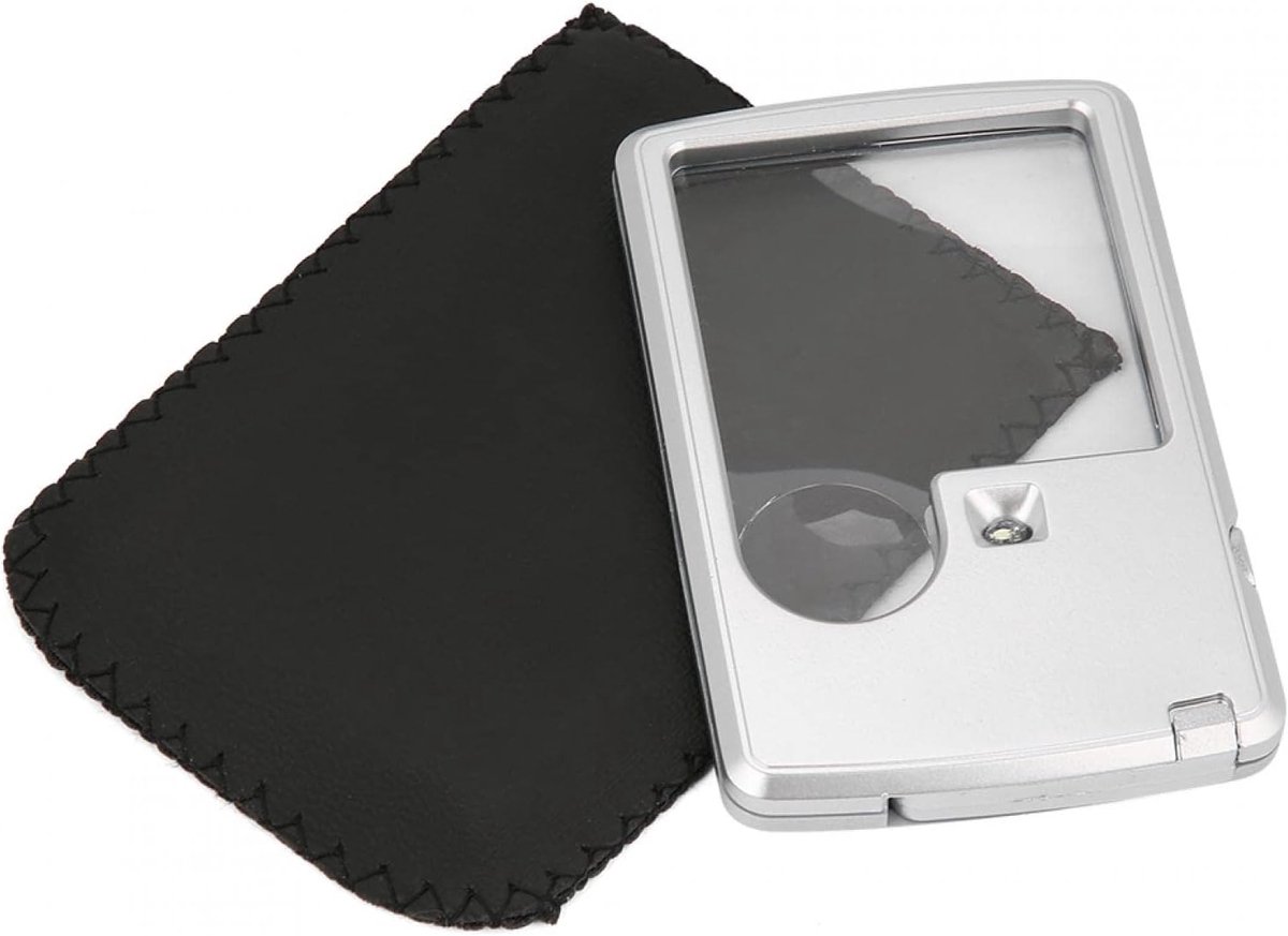 Dailygoods - Pocket Vergrootglas met LED Licht en Lederen Case