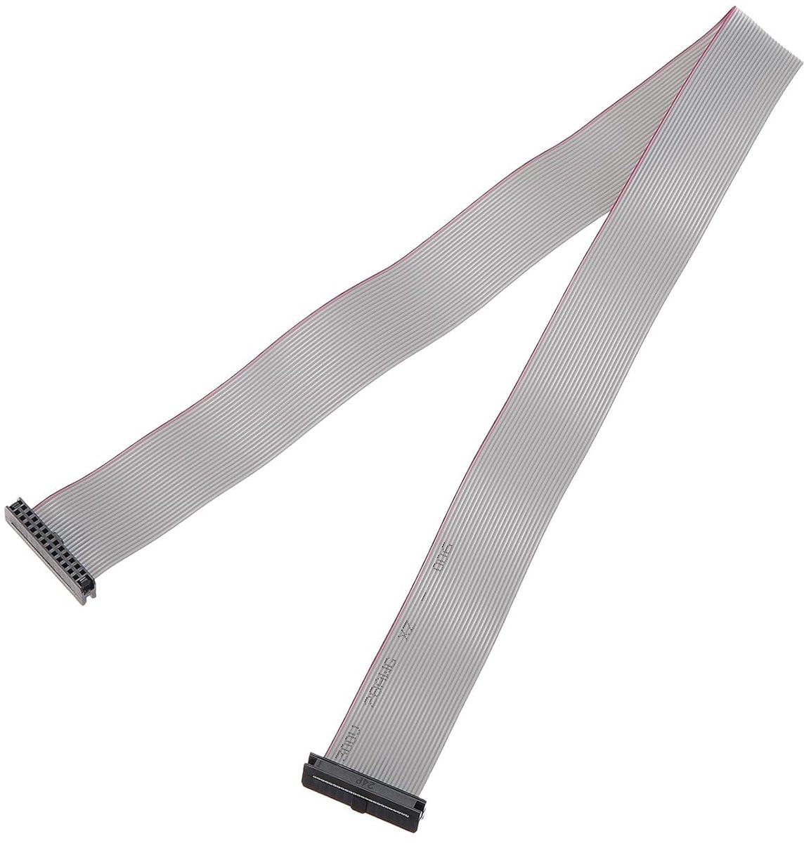 1 stuk IDC platte lintkabel, 24 pinnen, 2 mm pitch, lengte 50 cm, FC naar FC dubbele vrouwelijke connector, platte kabel, voor industriële elektronica, grijs
