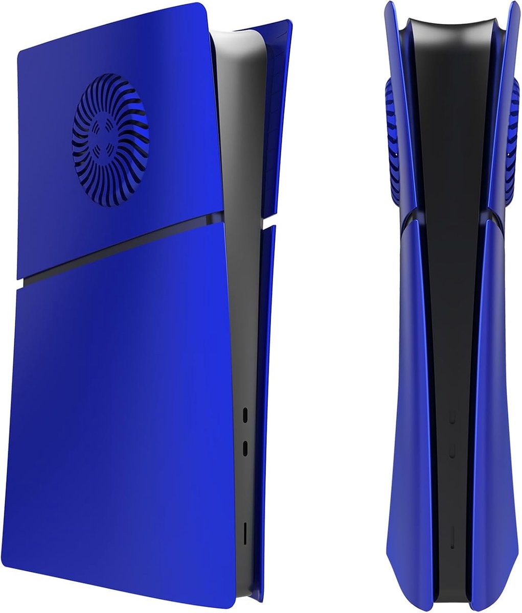 Afdekplaten Vervangend Faceplates voor PS5 Slim Console Digital Edition, Zijplaten met Koelopeningen Aangepaste Schelp ABS Behuizing Anti-kras Schokbestendig Accessoires, Blauw