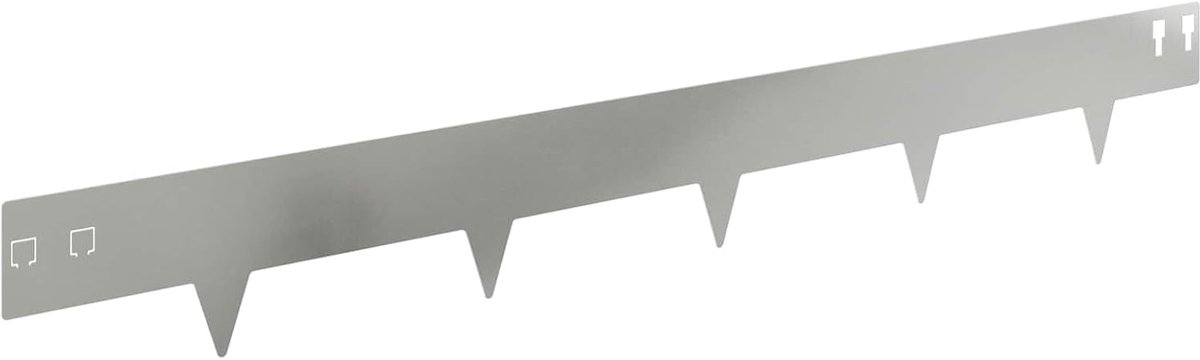 Gazonrand 50 stuks 100 x 12 cm staal zilver, perkrand gazonrand gazonbegrenzing voor verhoogd bloembed 8008541