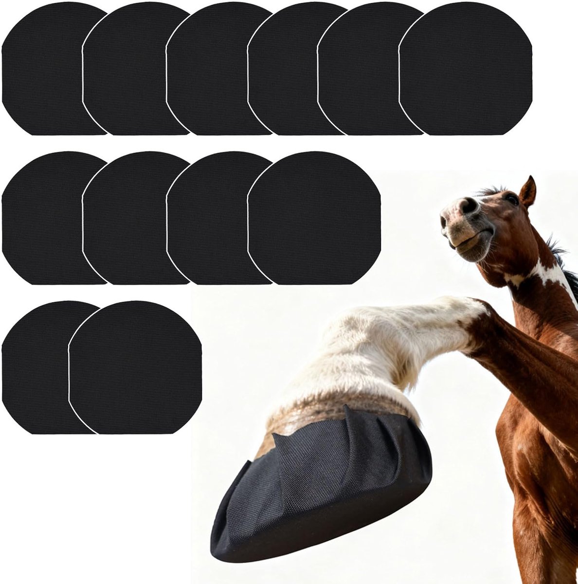 24 stuks hoefverband tape, sterke kleverige paardenhoefwikkelingen, ademend, waterdicht, magisch eten, hoefkussens voor de behandeling van hoefwonden, bescherming voor hoef (24)