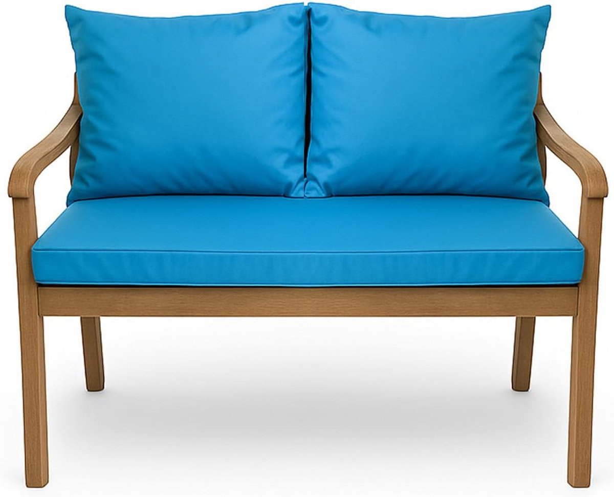 Bankkussen voor tuinbank, bekleding voor schommelbank, tuinschommel, kussen, bankkussen, outdoor, 120 x 60 x 50 cm, blauw