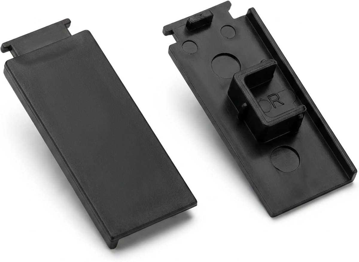 Zijdoppen voor gordijnrail, 2-pack, 1 loop, zwart