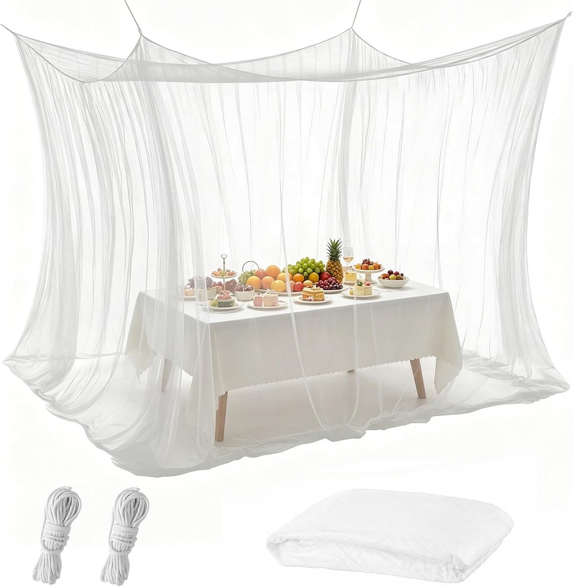 Grote Insectenbescherming Net voor Tuin, Balkon en Camping - 300 x 300 x 250 cm, 220 Mesh, Ideaal voor Gazebo en Buitengebruik