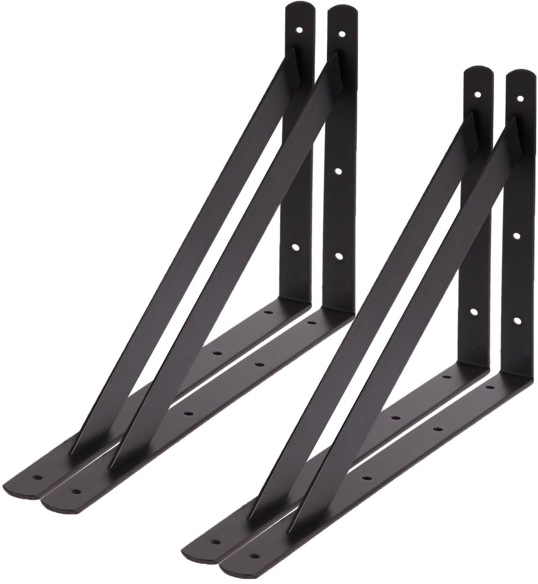Zware Plankdragers - Draagvermogen 150 kg - Voor Wandmontage van Schappen - 375 x 600 mm - 4 stuks