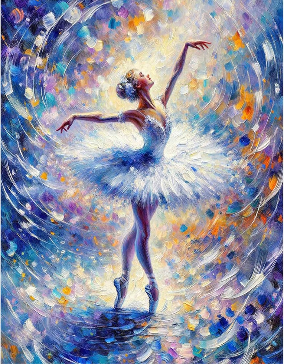 Diamond Painting Ballet 40 x 50 cm, diamond painting, danseres, diamond painting, ballerina, schilderen op nummer, volwassenen, om stress te verminderen, decoratie voor slaapkamer, kantoor