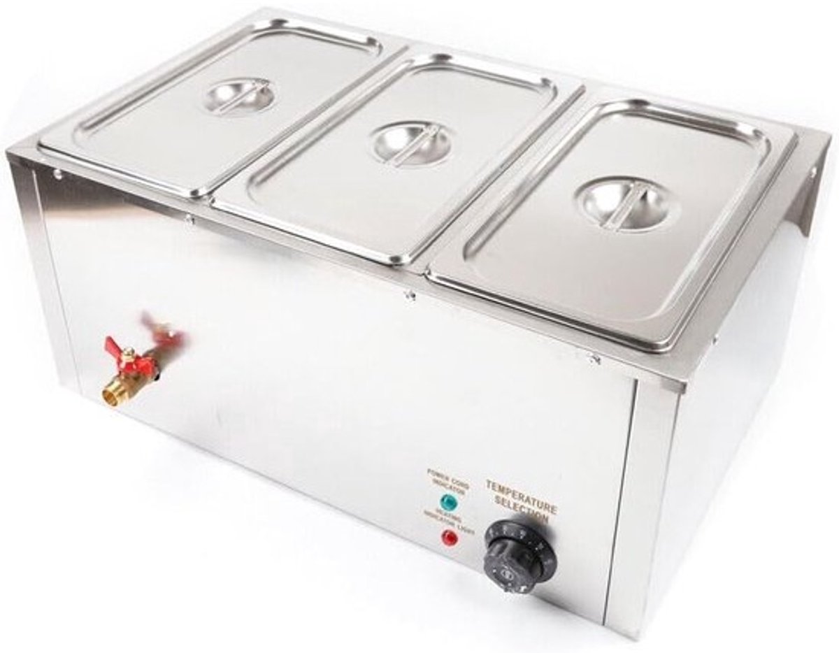 Elektrische Voedselwarmer - Warmhoudplaat Buffet - Eten Warm Houden - Roestvrij Staal - 57.5 x 38 x 27 cm