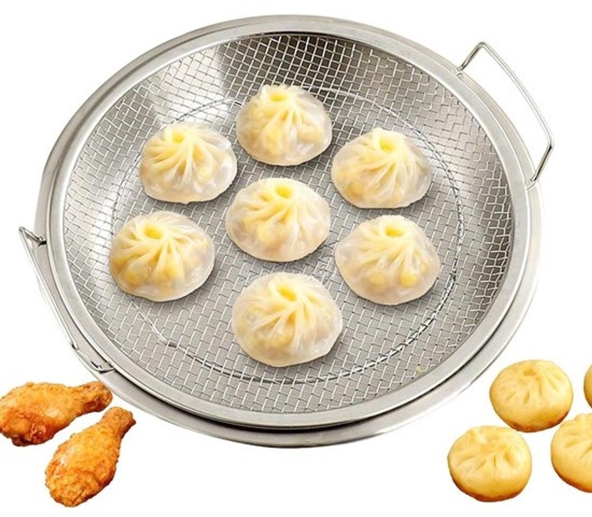 Keuken Stoommand - Vergiet Stoombakmand - Maaltijdbereiding Groenten - Antislip Handvat - 22 cm - Zilver
