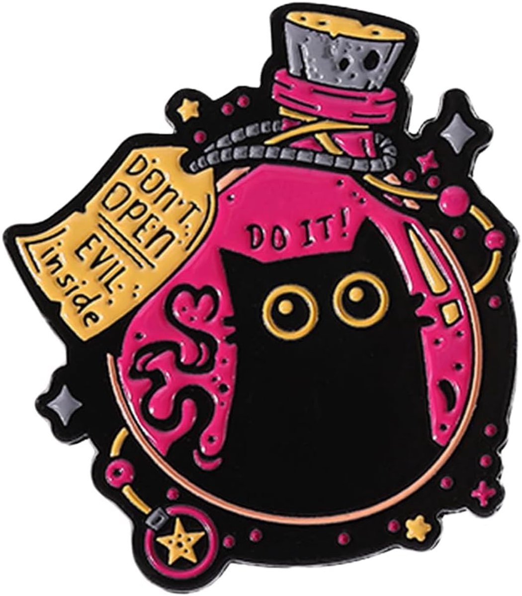 zwarte kattenspelden, dierbroche, mysterieuze zwarte sieraden, naalden met schattige kattenpatroon, stabiele legering, emaille broche, geschikt voor verschillende outfits