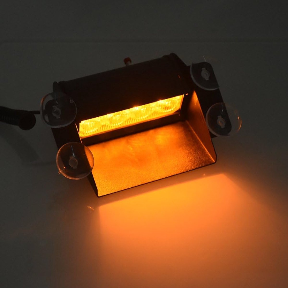 Noodlicht, 4 LED Waarschuwing Dashboard Dash Vizier Strobe Lights Knipperend Licht Auto Licht Gevaar Waarschuwingslichten 12V Led Lichtbalk (Amber