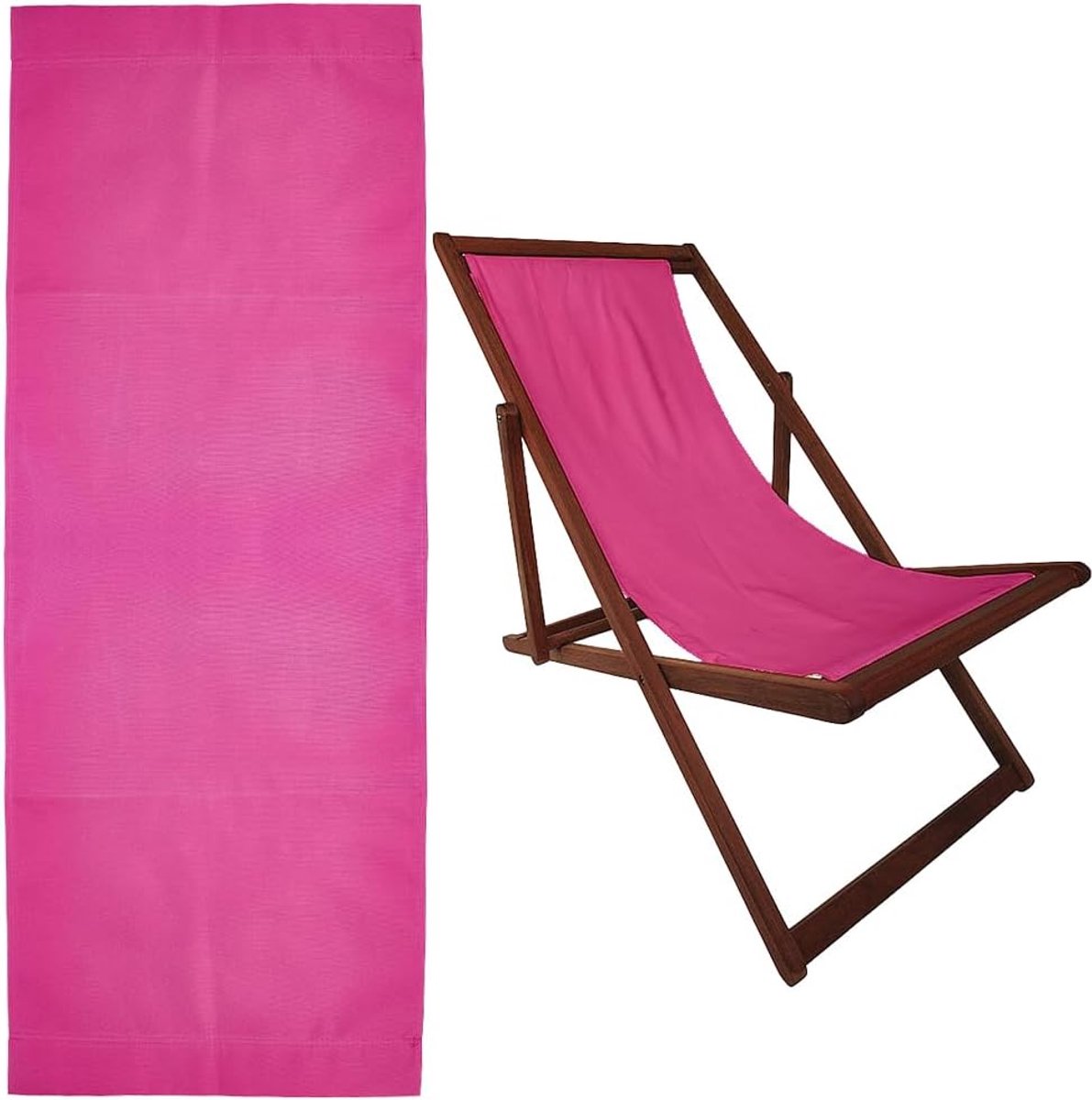 Doek voor strandstoel, 115 cm x 43,5 cm, rozerood, loungestoel, vervanging van canvas, eenvoudige slingerstoelen, vervangende stof voor zonnebaden op de binnenplaats, tuin