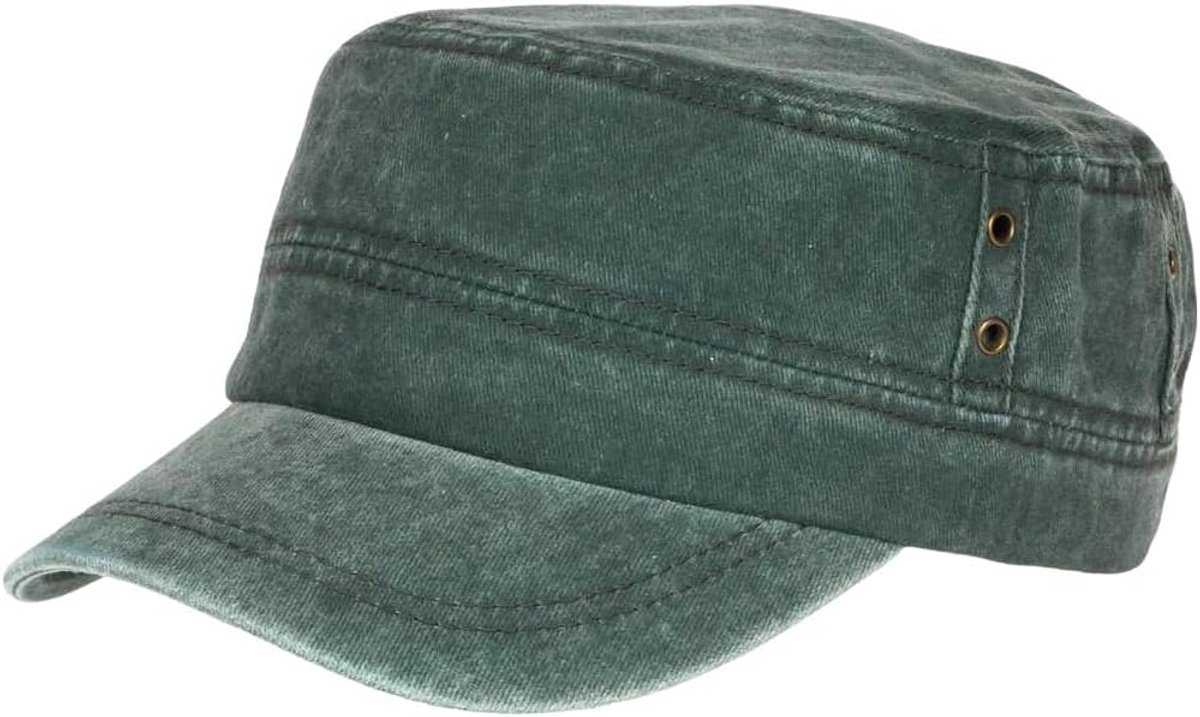 Cubaanse pet van gewassen katoen, legerstijl, modieuze look, eenheidsmaat