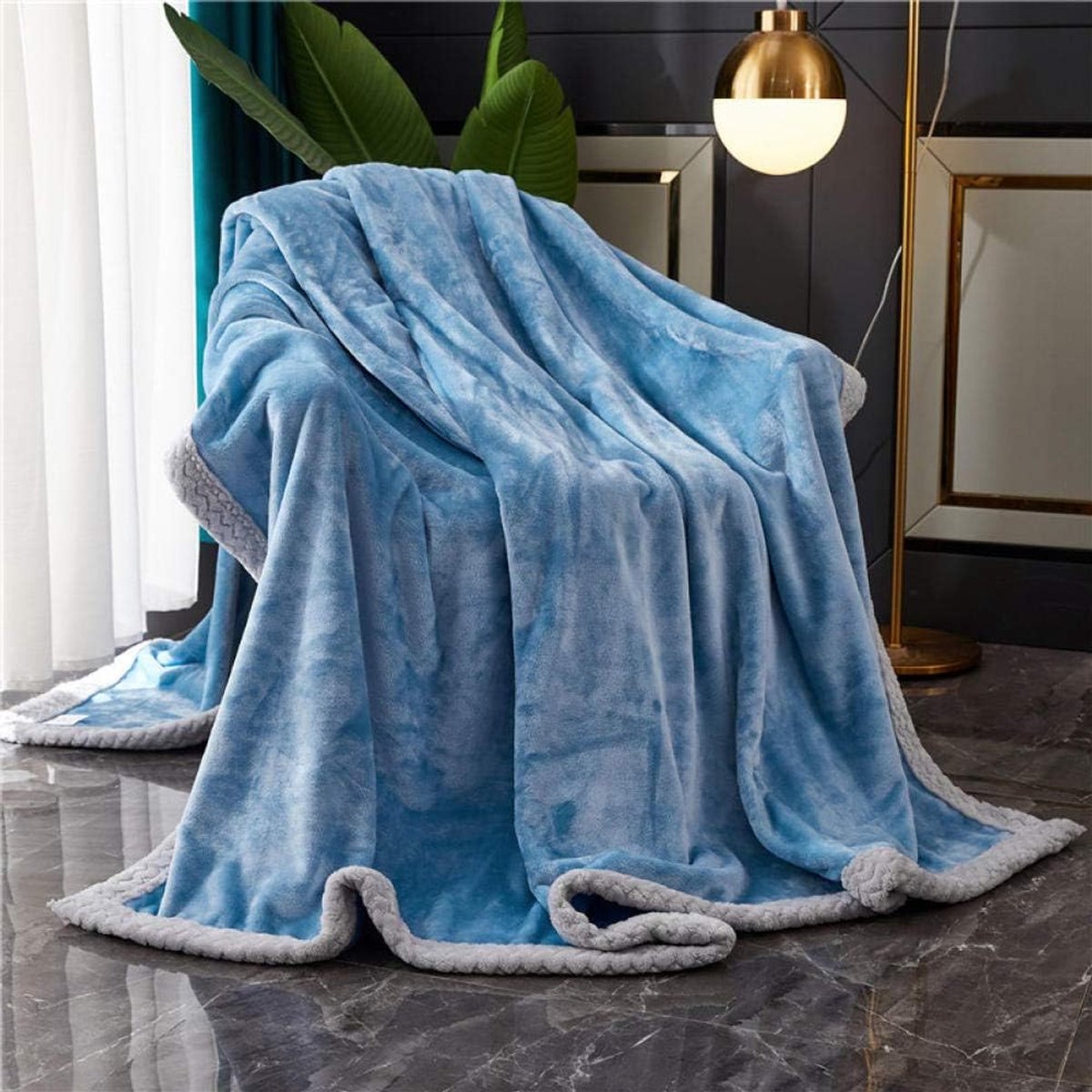 Fleece werpdekens Reisformaat - Superzachte donzige warme stevige bedspreien voor bank Microfiber deken -7_2.0m*2.3m