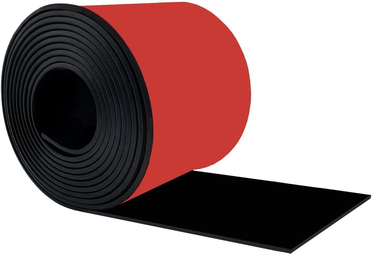 Rubberstrips, zelfklevende neopreenmatten, rubbervellen, massieve rubberprofielen voor doe-het-zelf afdichting, bekleding, vloerbedekking, 75 mm (b) x 3 mm (d) x 6 m (l)