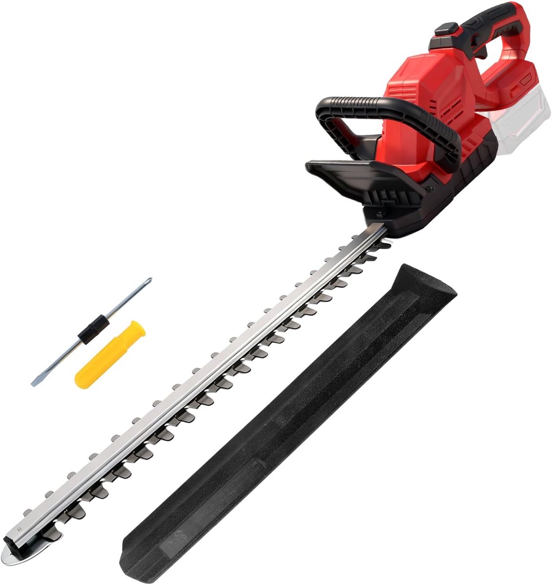 Accu-heggenschaar van 53 cm, compatibel met Milwaukee 18 V-accu, 22000 RPM borstelloze draadloze struiktrimmer, 180° draaibare kop, snijdiameter 15 mm