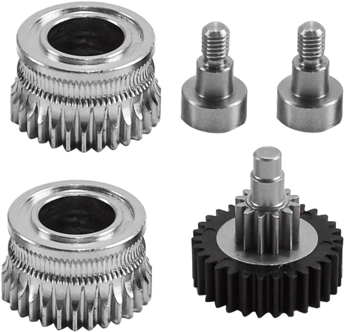 Extruder-tandwielset van roestvrij staal met filamentaandrijving, verplaatsing tandwiel, metalen tandwiel voor de printkop, zilverkleurig