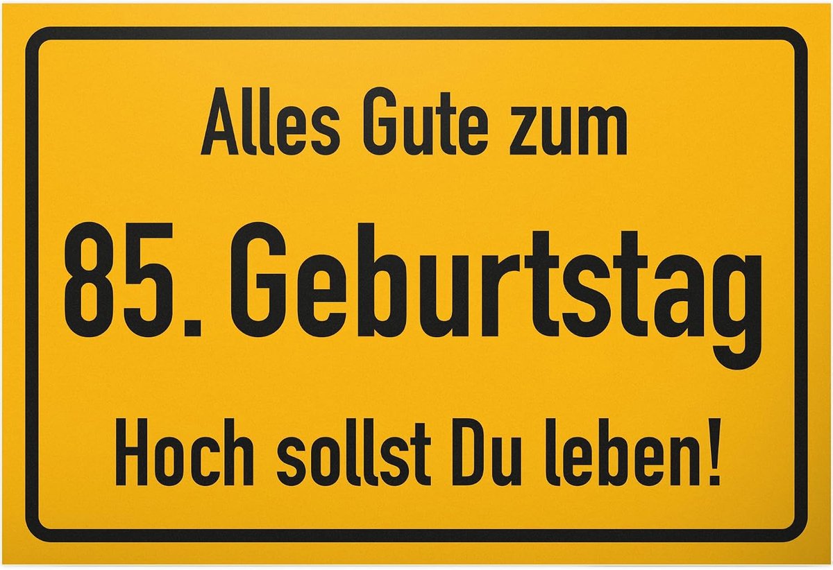 85. Verjaardag stadsbord - kunststof plaatje, cadeau 85. Verjaardag, cadeau-idee Verjaardagscadeau vijf fundenties, verjaardagsdecoratie, feestdecoratie, feestaccessoires, verjaardagskaart