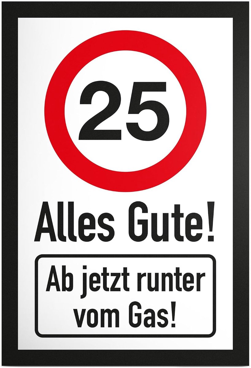 25 jaar Alles Gute - Runter von Gas - Cadeau 25. Verjaardag, cadeau-idee Verjaardagscadeau vijfentige, Verjaardagsdeco/Party accessoires/verjaardagskaart