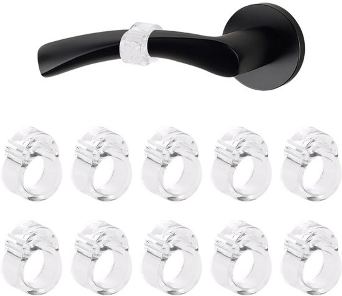 Siliconen Deurstoppers - 10 Stuks Transparante Flexibele Deurstoppers voor Wand- en Meubelbescherming, Herbruikbaar met een Opening van 18 mm