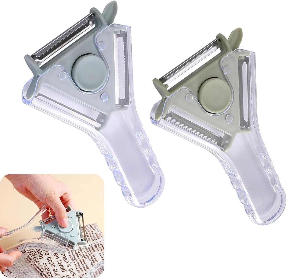 2 stuks aardappelschiller, 3-in-1 professionele aardappelschiller, groenteschiller, aspergeschiller, aardappelschiller van roestvrij staal, wortelschiller, universele schiller voor aardappelen