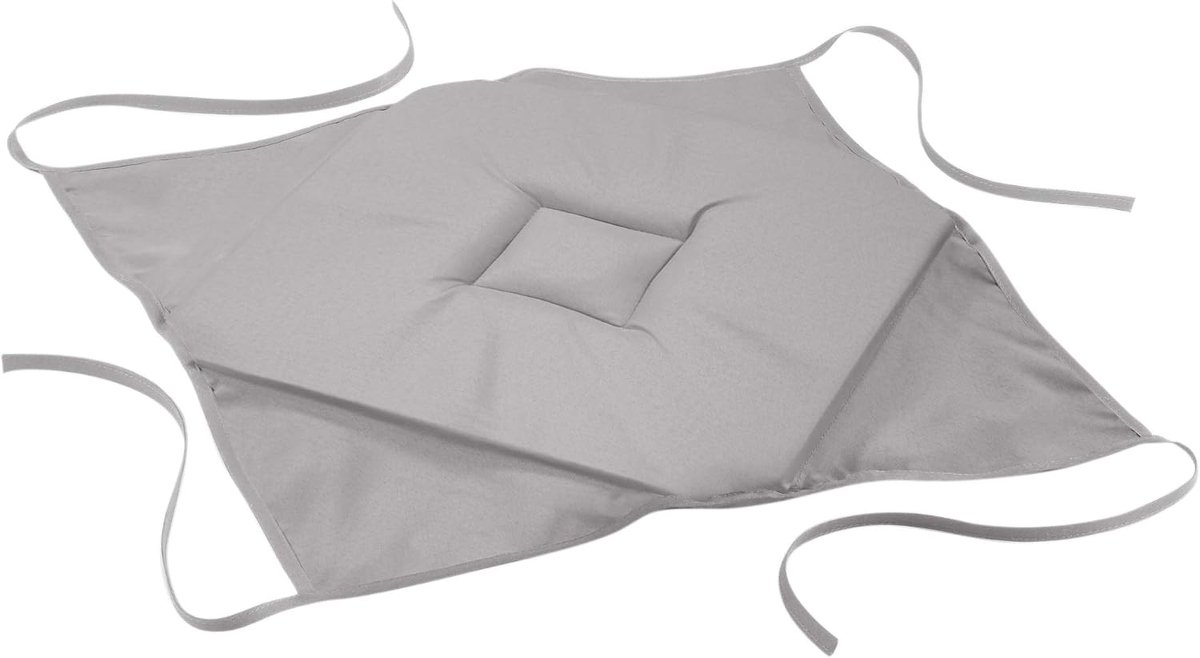 D'Intérieur - 1605156, stoelkussen met 4 lussen, 36 x 36 x 3,5 cm, Essentiel, polyester effen, grijs