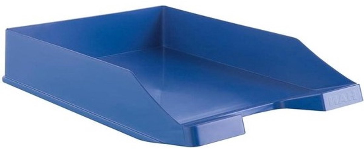 HAN CLASSIK KARMA Letter Tray, Pack of 10, Environmentally Friendly Letter Tray Made of 80-100% Recycled Material, Blue ENGEL Certified, for Documents up to A4/C4, 10278-16, Eco-Blue