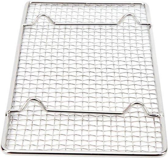 Grillrooster - BBQ rek - Buiten koken - Roestvrij staal - 20 x 12 cm - Zilver — afbeelding 3