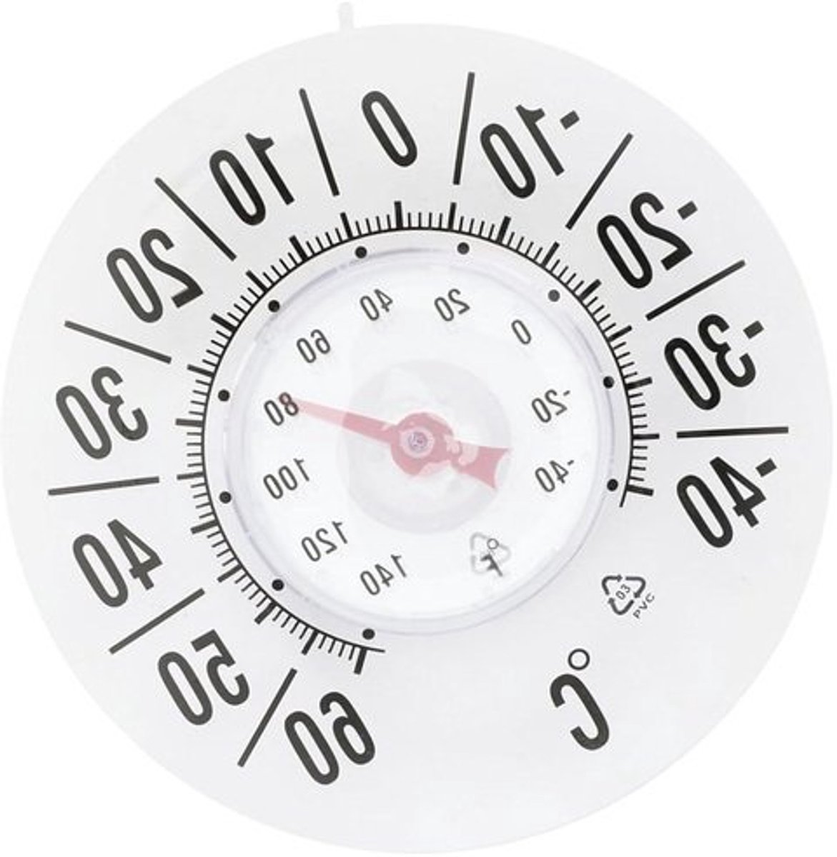 Thermometer Binnen Buiten - Weerstation Analoog - Temperatuur Meten - Waterdicht Zuignap - 19 cm - Uniek