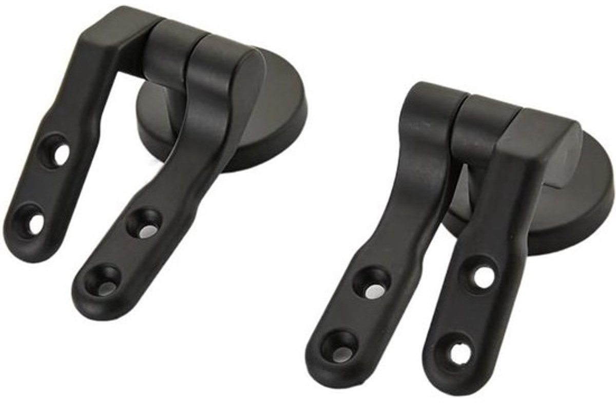 Toiletzitting Scharnieren - Onderdelen Set - Toilet Reparatie - Universele Pasvorm - 2 Stuks - Zwart