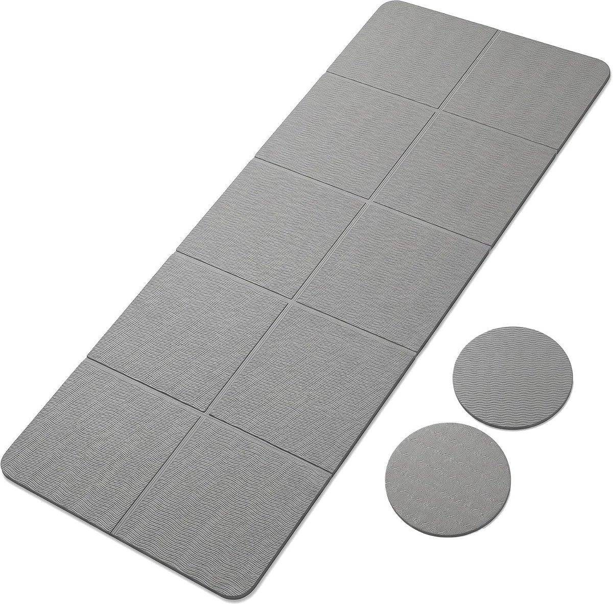 yogamat TPE 183 x 61 cm, 5 mm + 2 kniebeschermers van 18 x 18 cm, antislip, slijtvast, kniebescherming, elleboog- en polsbescherming, ideaal voor Pilates, gymnastiek, fitness