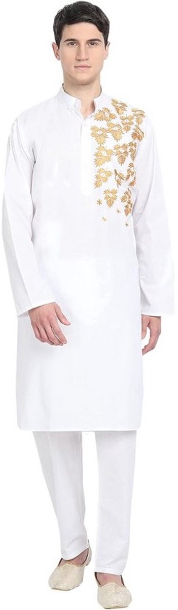 Traditionele Indiase Kurta Pyjama Set voor Heren - Katoen Tuniek en Broek