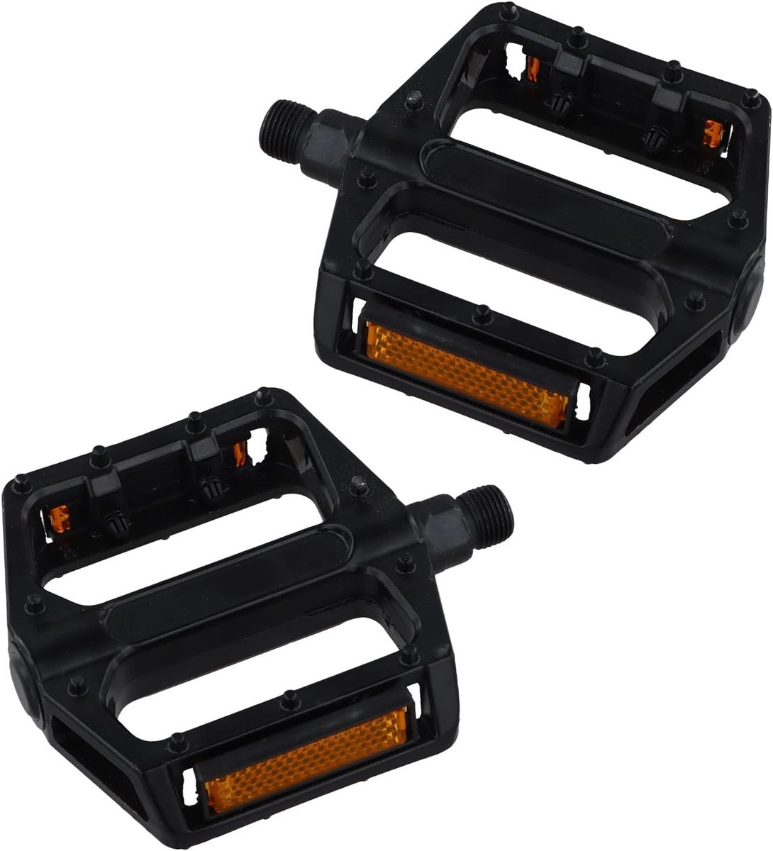 Fiets Pedalen met Reflectoren, Antislip Mountainbike Pedalen, 9/16 Inch Nylonvezel, Waterdicht en Duurzaam met 3 Hoge Kwaliteit Lagers