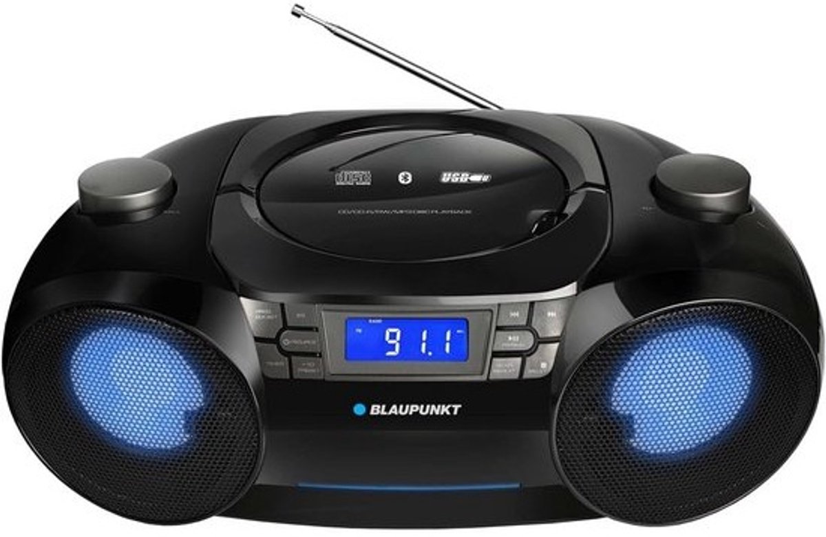 Draagbare Boombox met FM Radio, CD/MP3 Speler, USB, SD en Bluetooth Verbinding