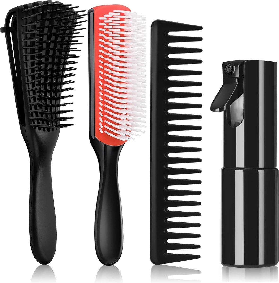 Haarborstel en krultang, stijleffect en volume voor alle haartypes, Clean Girl borstel voor krullen en verzorging zonder resten (roze)