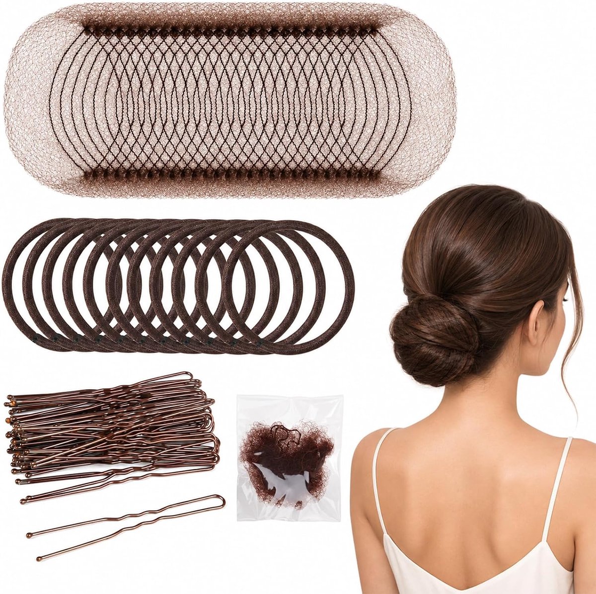 knot haarnet, U-vormige haarspelden, balletaccessoires voor