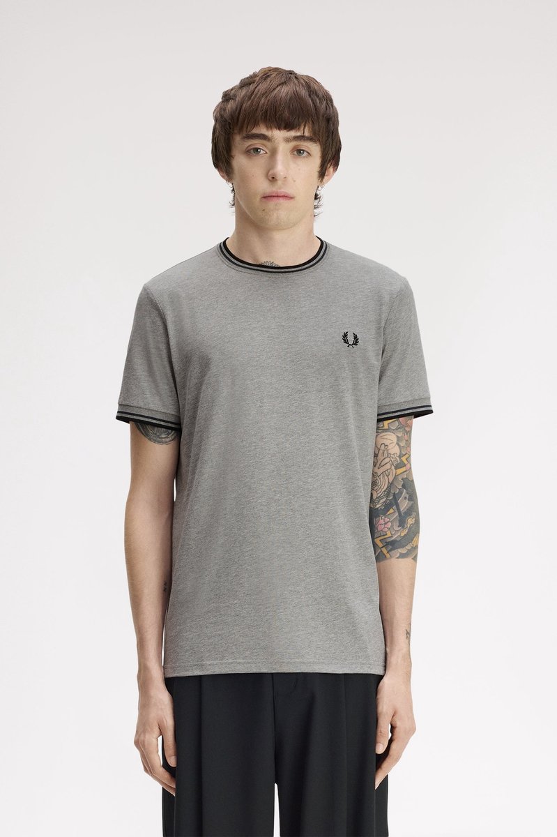 Fred Perry T-Shirt Lichtgrijs XL