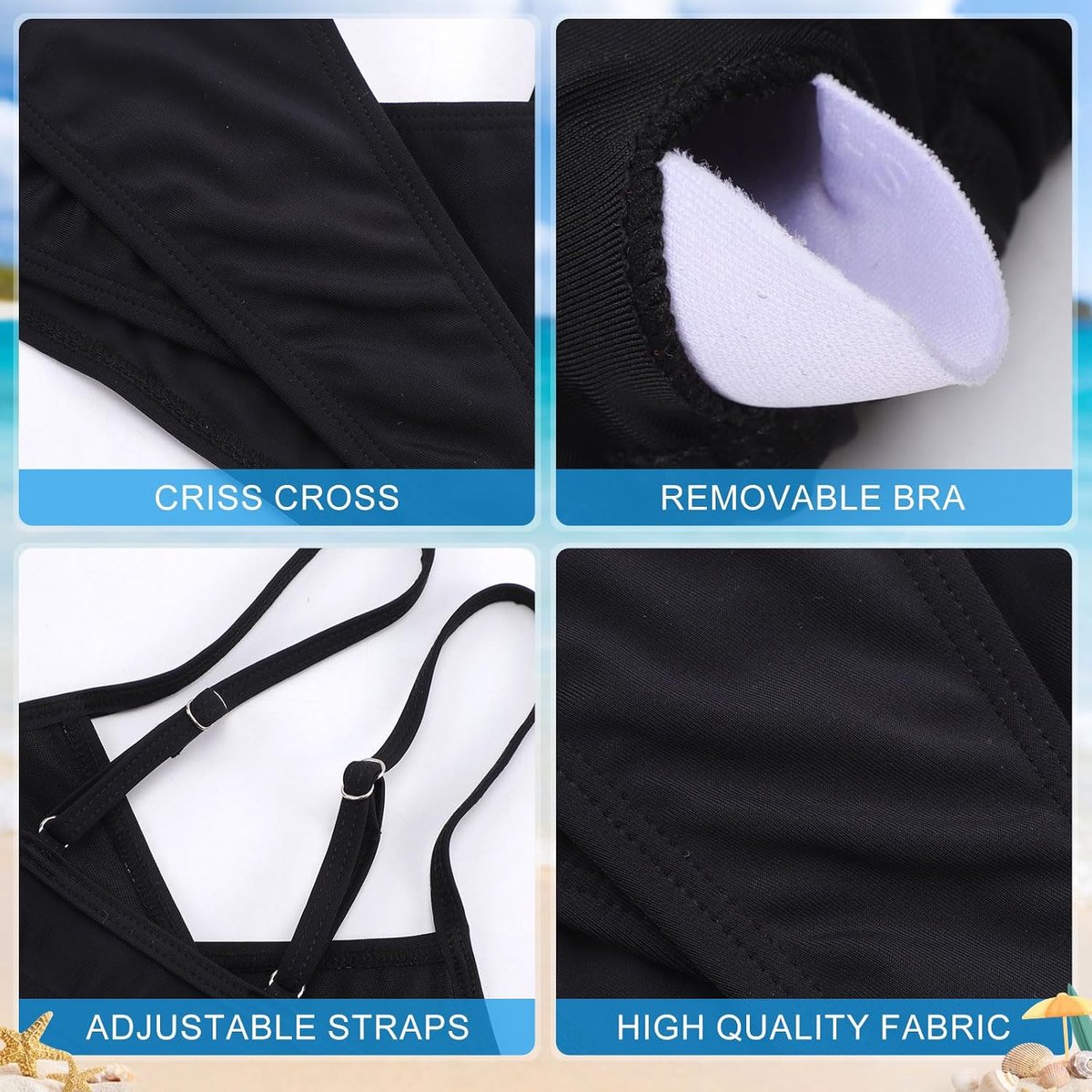 Badpak voor meisjes, bikiniset, Criss Cross badpakken voor meisjes, tweedelige effen kleur meisjeszwemkleding voor 6-15 jaar